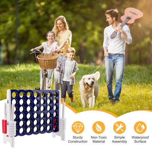 3.5 Feet Tall Jumbo 4 to Score Giant Game Set with 42 Jumbo Rings-Red - Set Shop and Smile