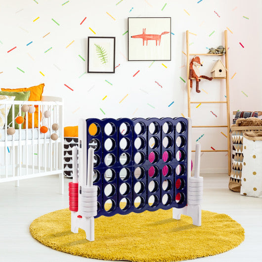 3.5 Feet Tall Jumbo 4 to Score Giant Game Set with 42 Jumbo Rings-Red - Set Shop and Smile