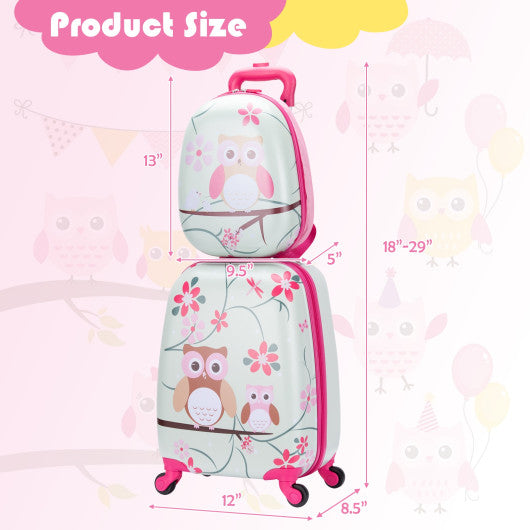 2 pcs Kids Luggage Set 12" Backpack & 16" Rolling Suitcase - Set Shop and Smile