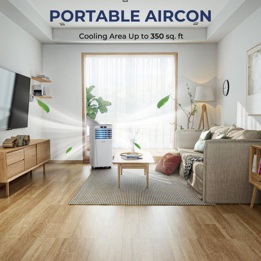 10000 BTU 4-in-1 Portable Air Conditioner with Dehumidifier and Fan Mode-Dark Blue - Set Shop and Smile