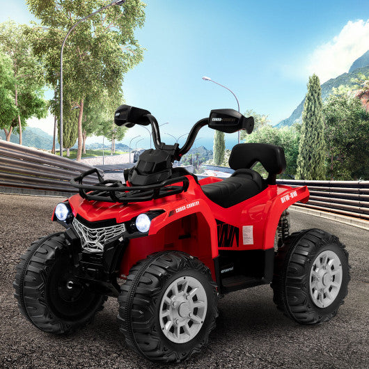 12V Kids Ride On ATV 4 Wheeler with MP3 and Headlights-Black - Set Shop and Smile