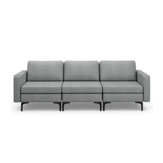 1/2/3/4-Seat Convertible Sectional Sofa with Reversible Ottoman-3-Seat - Set Shop and Smile