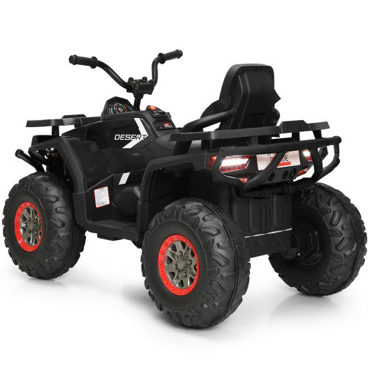 12 V Kids Electric 4-Wheeler ATV Quad with MP3 and LED Lights-Black - Set Shop and Smile