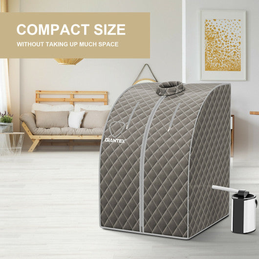 Portable Personal Steam Sauna Spa with 3L Blast-proof Steamer Chair-Coffee - Set Shop and Smile