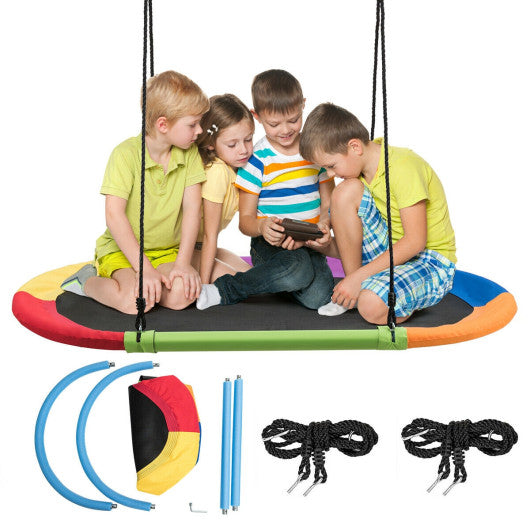 60 Inch Saucer Surf Outdoor Adjustable Swing Set-Colorful
