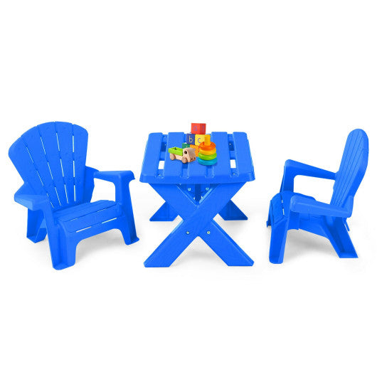 3-Piece Plastic Children Play Table Chair Set-Red - Set Shop and Smile