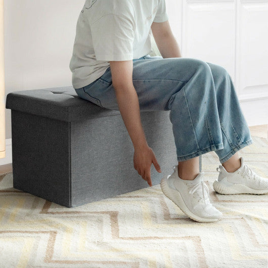 31.5 Inch Fabric Foldable Storage with Removable Storage Bin-Light Gray - Set Shop and Smile