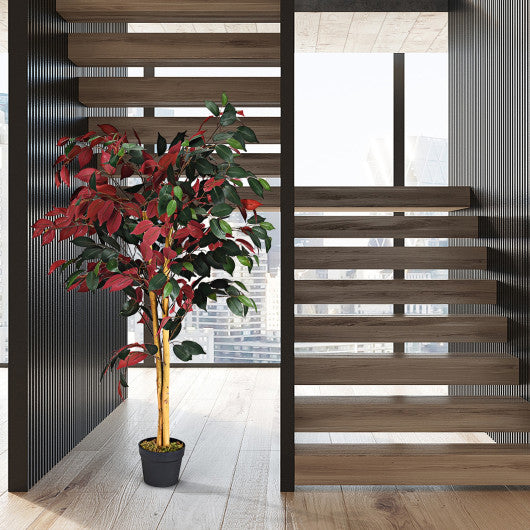 4 Feet Tall Artificial Ficus Tree with Nursery Pot - Set Shop and Smile