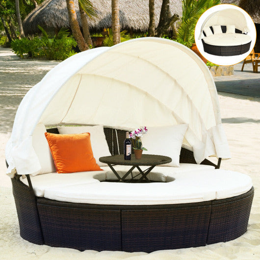 Outdoor Daybed with Retractable Canopy - Set Shop and Smile