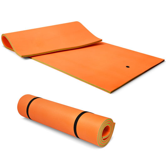 12 x 6 Feet 3 Layer Floating Water Pad-Orange - Set Shop and Smile
