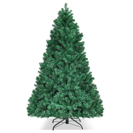 7.5 Feet PVC Artificial Christmas Tree with LED Lights-7.5 ft - Set Shop and Smile