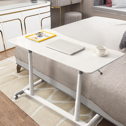 Height Adjustable Computer Desk Sit to Stand Rolling Notebook Table -Black - Set Shop and Smile