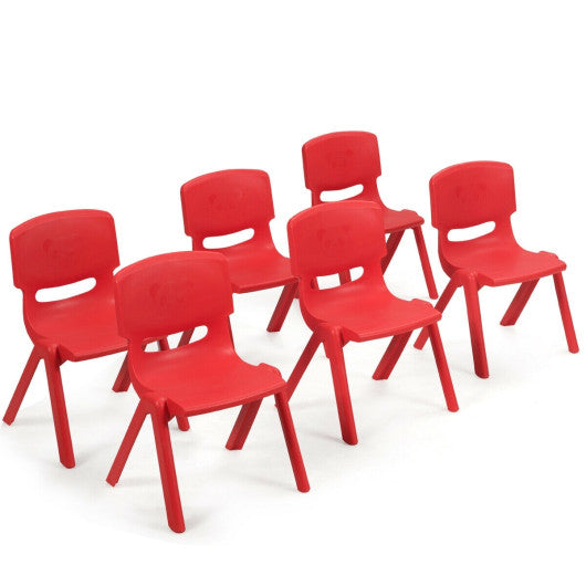 6-pack Kids Plastic Stackable Classroom Chairs-Blue - Set Shop and Smile