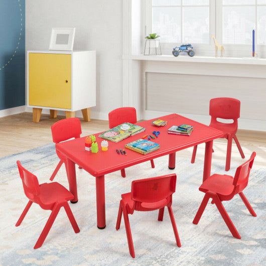 6-pack Kids Plastic Stackable Classroom Chairs-Blue - Set Shop and Smile