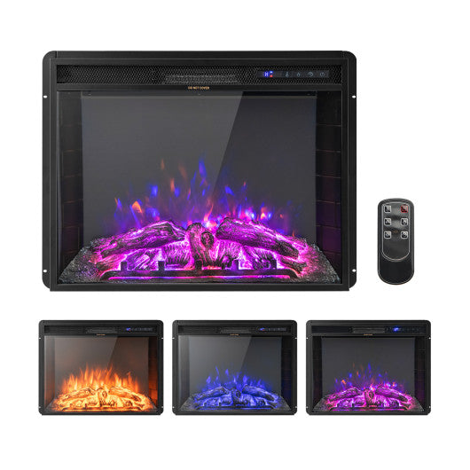 26 Inch Recessed Electric Fireplace with Adjustable Flame Brightness - Set Shop and Smile