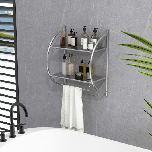 2-Tier Wall Mount Shower Organizer Towel Storage Rack - Set Shop and Smile