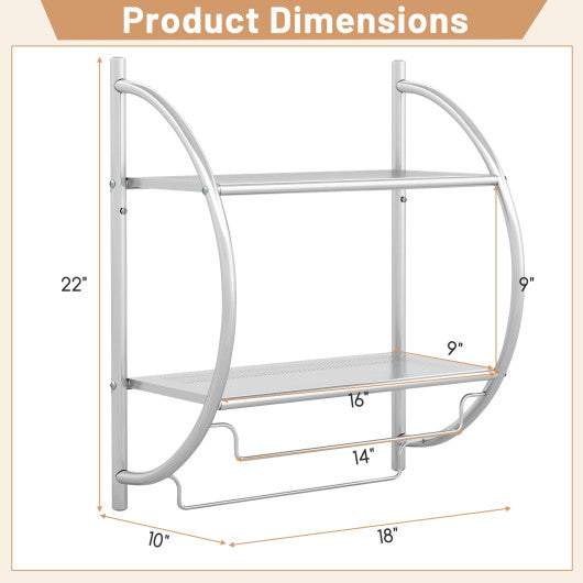2-Tier Wall Mount Shower Organizer Towel Storage Rack - Set Shop and Smile