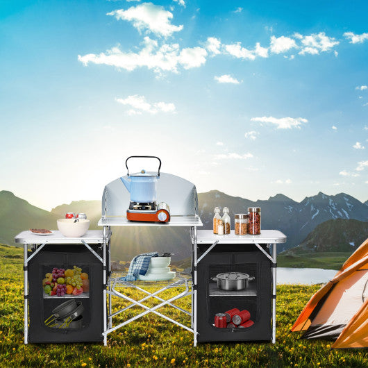Folding Camping Table with Storage Organizer - Set Shop and Smile