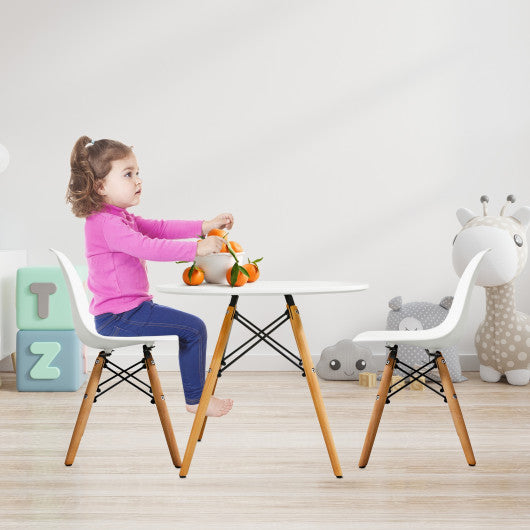 Kid's Modern Dining Table Set with 2 Armless Chairs - Set Shop and Smile