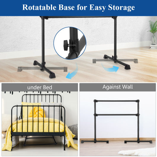 4 Feet Double Ballet Barre Bar with Adjustable Height-Silver - Set Shop and Smile