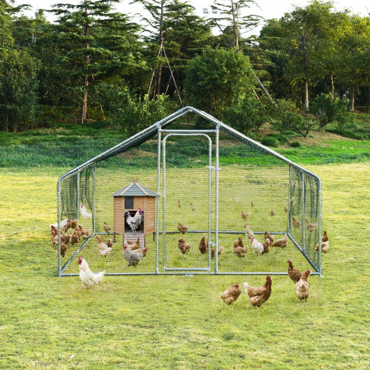 Large Walk in Shade Cage Chicken Coop with Roof Cover-13' - Set Shop and Smile
