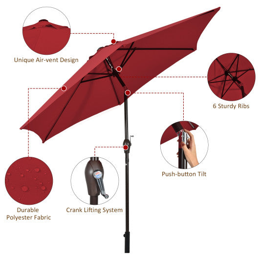 10 Feet Outdoor Patio Umbrella with Tilt Adjustment and Crank-beige - Set Shop and Smile