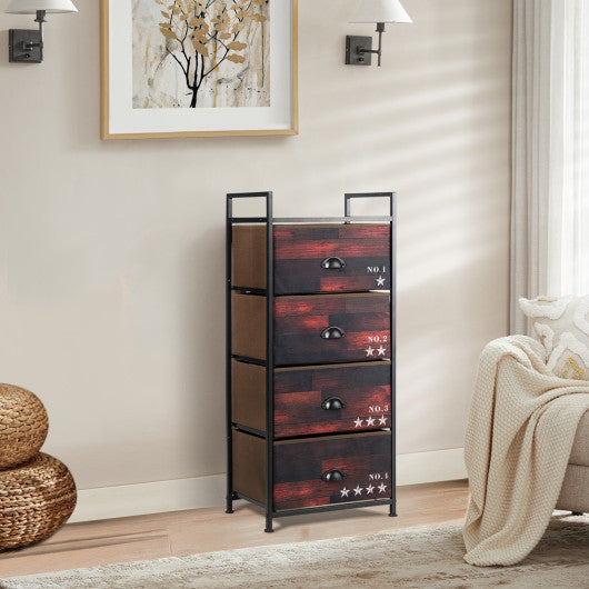 Industrial 4 Fabric Drawers Storage Dresser with Fabric Drawers and Steel Frame - Set Shop and Smile