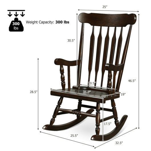 Outdoor Rocking Chair with Slatted Backrest-Black - Set Shop and Smile
