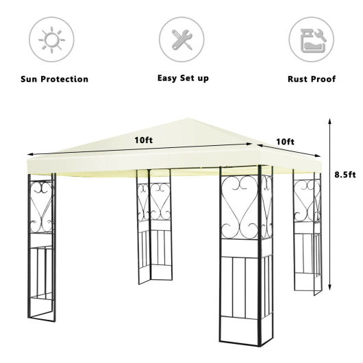 10 x 10 Feet Patio Gazebo Canopy Tent Garden Shelter - Set Shop and Smile