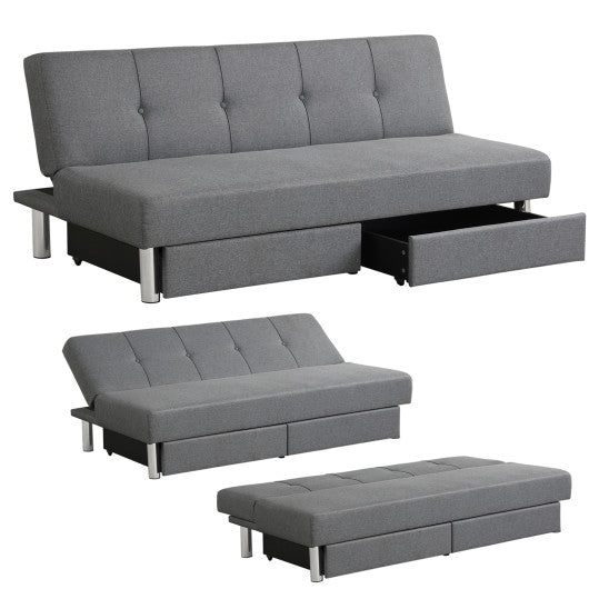 3-Seat Convertible Sofa Bed with 2 Large Drawers and 3 Adjustable Angles - Set Shop and Smile