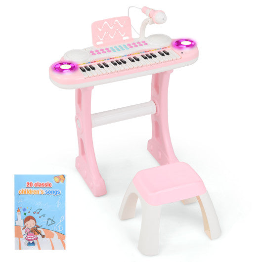 37-key Kids Electronic Piano Keyboard Playset-Pink