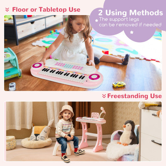 37-key Kids Electronic Piano Keyboard Playset-Pink