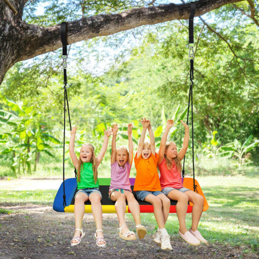 60 Inches Platform Tree Swing Outdoor with 2 Hanging Straps - Set Shop and Smile