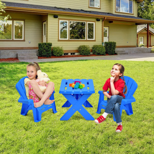 3-Piece Plastic Children Play Table Chair Set-Red - Set Shop and Smile