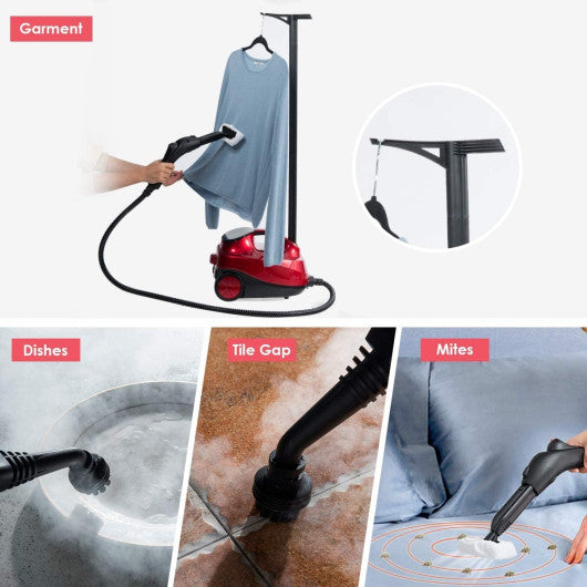 2000W Heavy Duty Multi-purpose Steam Cleaner Mop with Detachable Handheld Unit-Blue - Set Shop and Smile