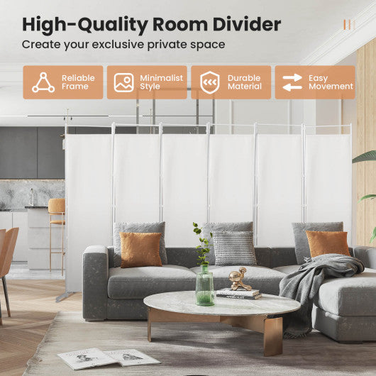 6-Panel Room Divider Folding Privacy Screen -Black - Set Shop and Smile