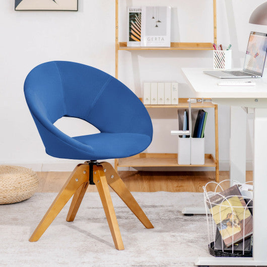 Swivel Accent Chair with Oversized Upholstered Seat for Home Office-Blue - Set Shop and Smile