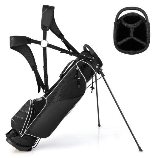 Golf Stand Cart Bag with 4 Way Divider Carry Organizer Pockets-Black - Set Shop and Smile