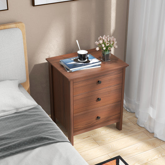 3 Drawers Nightstand Beside End Side Table Accent Table