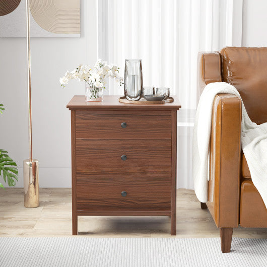 3 Drawers Nightstand Beside End Side Table Accent Table