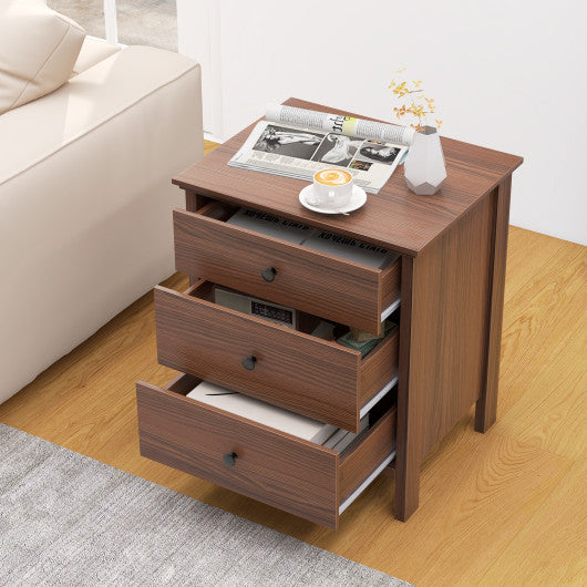 3 Drawers Nightstand Beside End Side Table Accent Table
