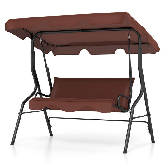 3 Seats Patio Canopy Swing-brown - Set Shop and Smile