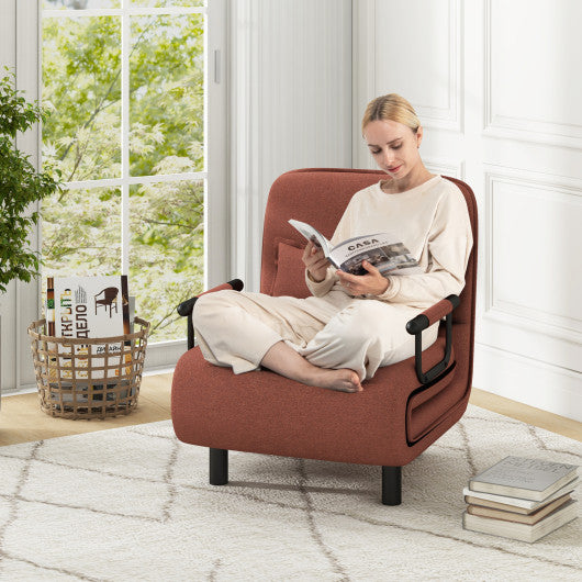 Convertible Folding Leisure Recliner Sofa Bed-Coffee - Set Shop and Smile