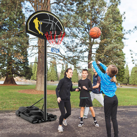 4.25-10 Feet Portable Adjustable Basketball Goal Hoop System - Set Shop and Smile