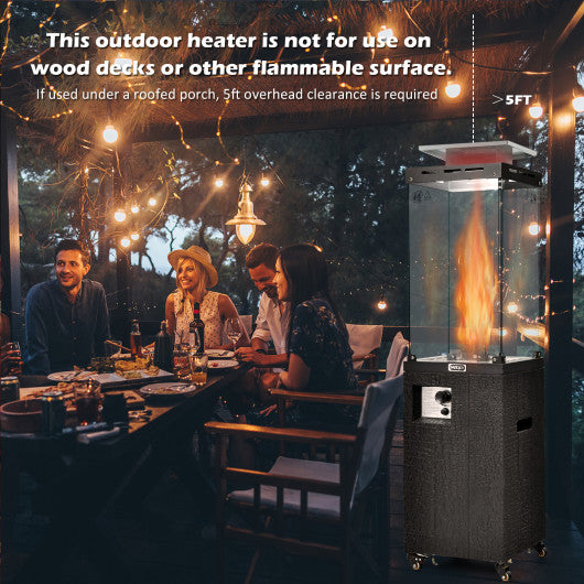 41 000 BTU Propane Patio Heater with Lockable Wheels-Black - Set Shop and Smile
