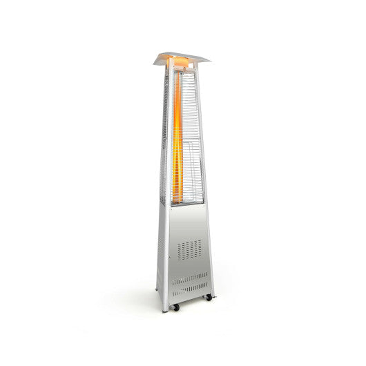 42 000 BTU Stainless Steel Pyramid Patio Heater With Wheels - Set Shop and Smile