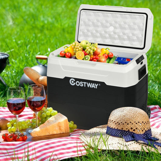 42 QT Portable Dual-Zone Car Refrigerator-White - Set Shop and Smile