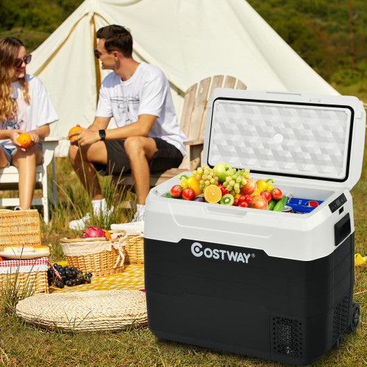 42 QT Portable Dual-Zone Car Refrigerator-White - Set Shop and Smile