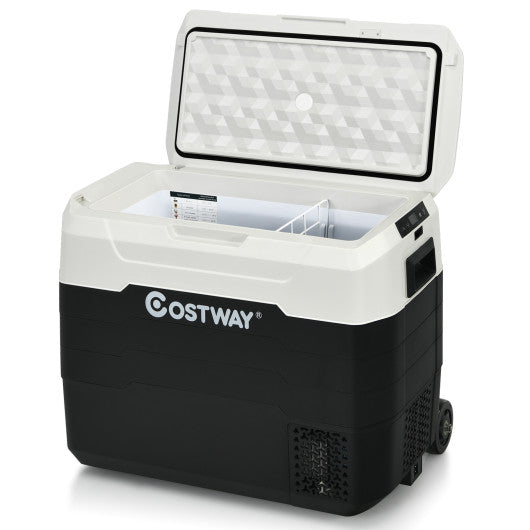 42 QT Portable Dual-Zone Car Refrigerator-White - Set Shop and Smile