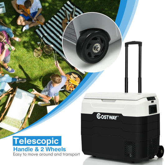 42 QT Portable Dual-Zone Car Refrigerator-White - Set Shop and Smile